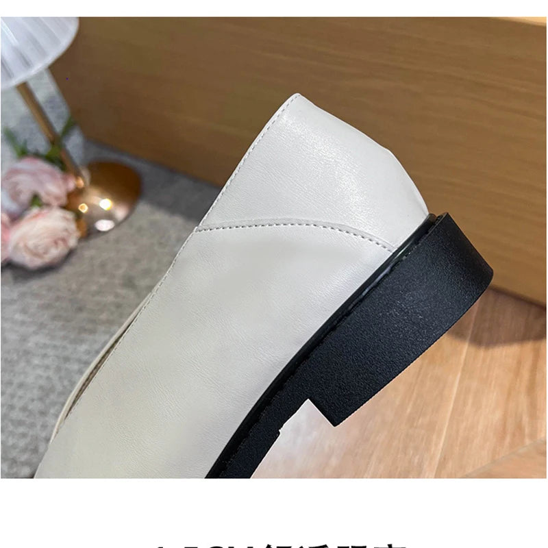 New spring women's outerwear shoes Square toe design Mary Jane shoes Women's casual low-heeled shoes Work boat shoes 41-43