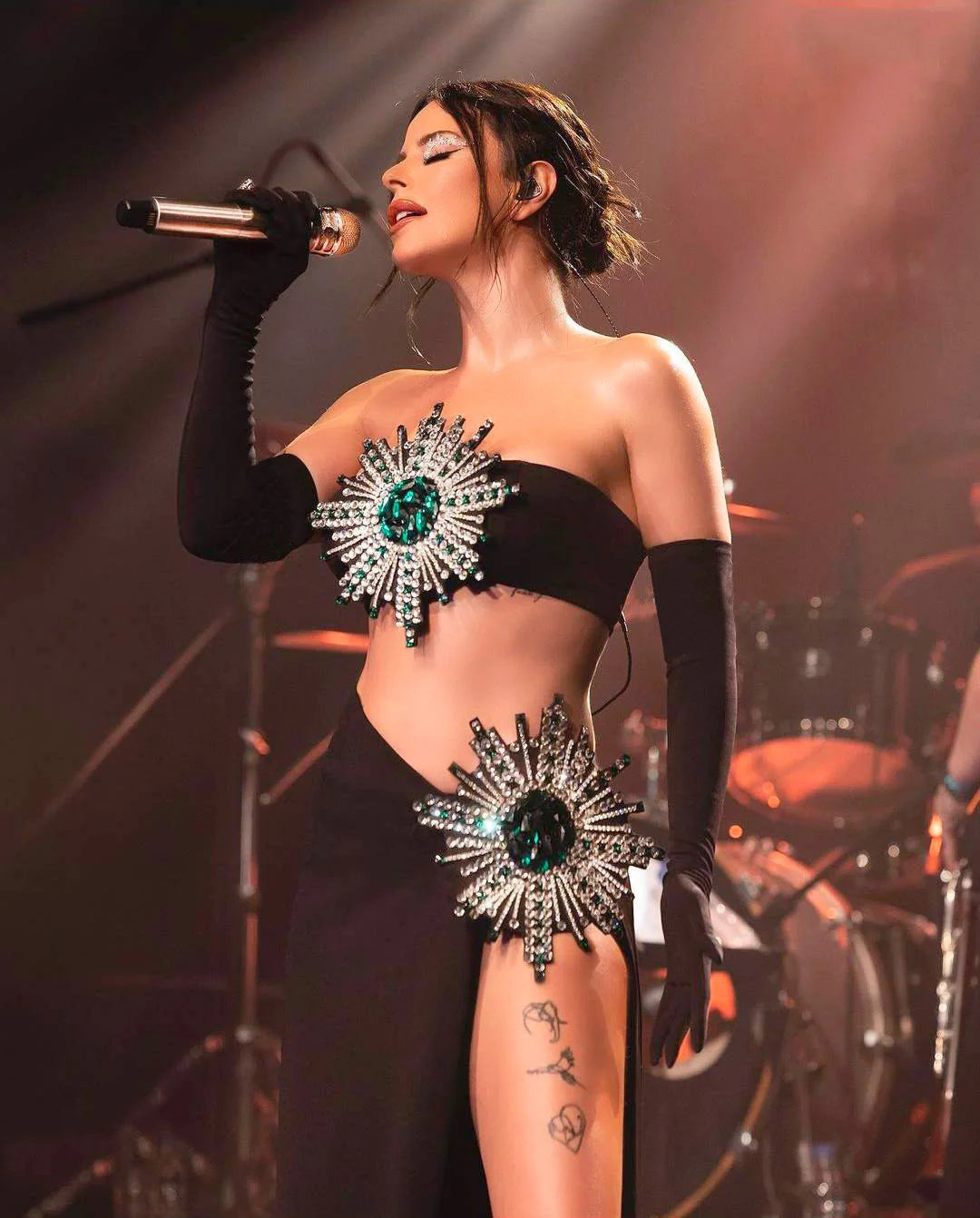 Celebrity Fashion Stage Wear Performance Costume Women Bandage Sexy 2 Pieces Bodycon Long Dress Nightclub Party Birthday Dress