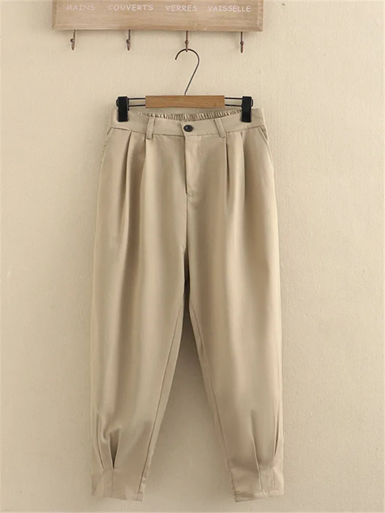 Plus Size Women's Suit Suit Collar Lapel Casual Jacket Elastic Waist Side White Strip Stitched Casual Suit Trousers Combination