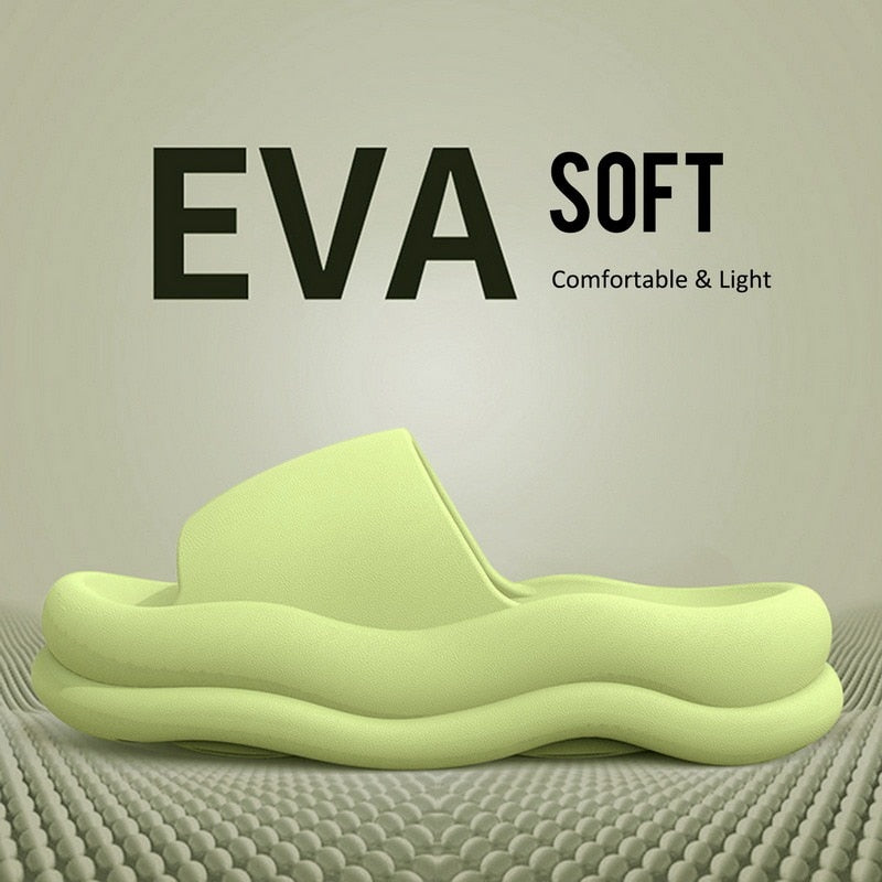 Women Soft Sole Cloud Slippers Summer Beach Thick Platform Slipper Sandals Women Fashion Eva Slippers For Home Flip Flops Woman Green