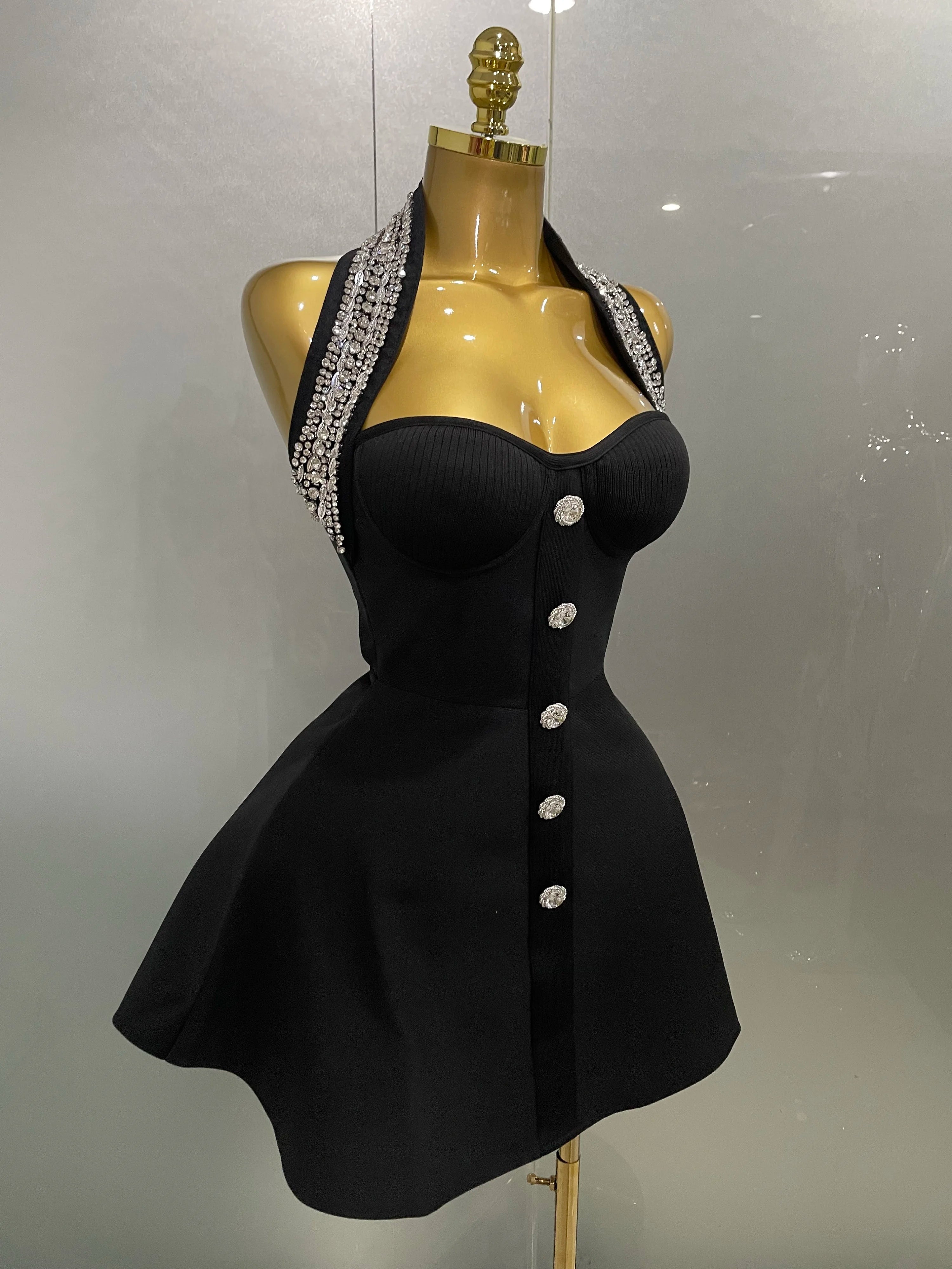 2025 Women Black Sexy Off the Shoulder Shinning Crystal Bodycon Bandage Long Dress Gloves Elegance Celebrate Evening Party Dress