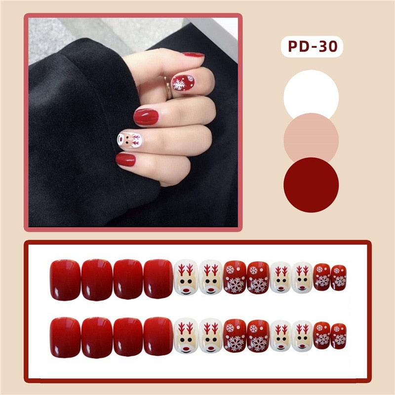 24pcs Lemon Short Wear Tips Nail False Patch Press on Nails Supplies for Professionals Artifical Fake Nails Faux Ongles Uñas PD-30-Fake Nails Art