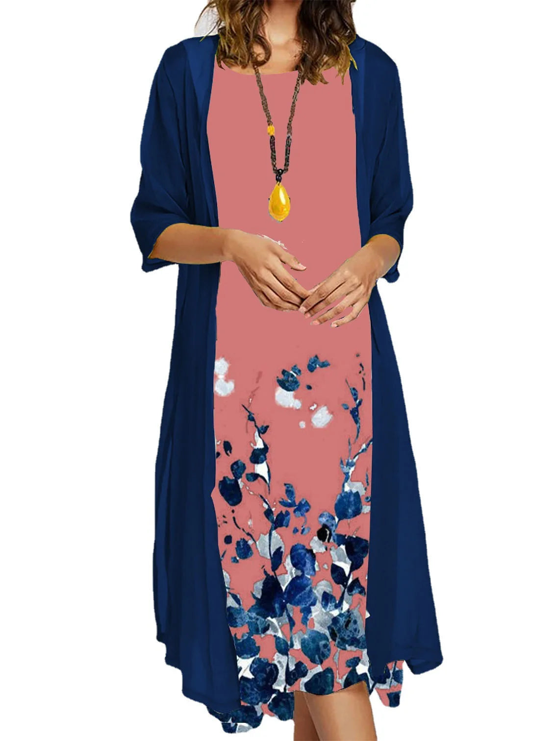 2025 autumn new EU-US cross-border fashion casual printed vest and dress 2-piece set Red