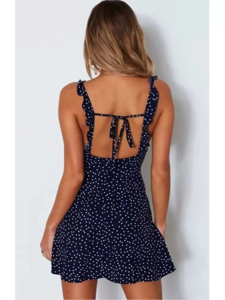 Women Dress Summer Casual Sleeveless Solid Female Beach Dress Sexy Ladies Short Mini Dress Womens Clothing Sundress