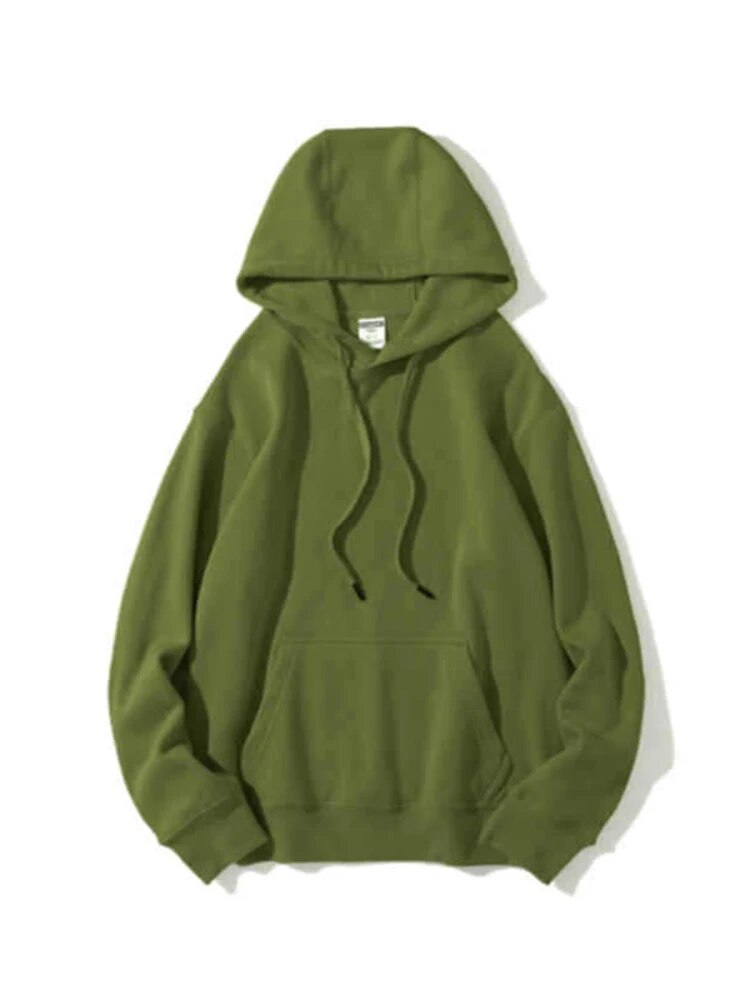 Streamgirl Winter Warm Fleece Hoodies For Women Green White Loose Sweatshirts With Hoodie Pink Pullover Hoodies Women Velvet Top Army green