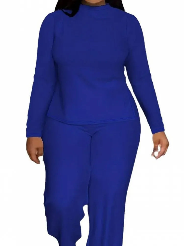 2 Piece Women Sets 2025 Plus Size Spring Autumn Matching Sets Top And Pants Suits Outfits Oversized Clothing