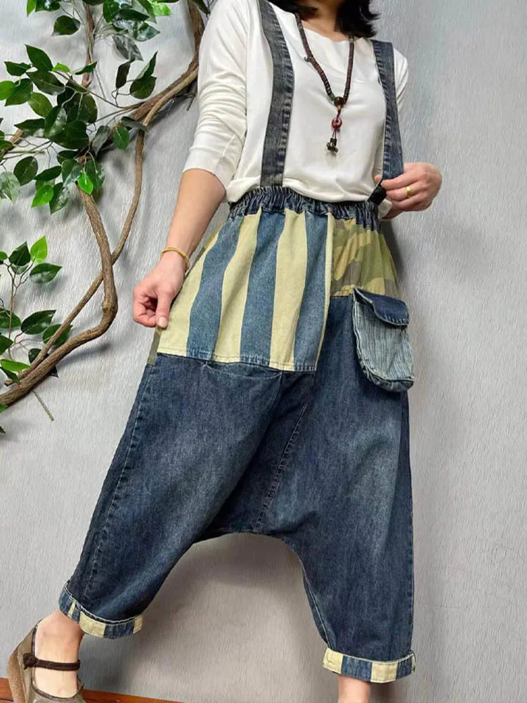 Max LuLu New Spring Women Patchwork Loose Casual Cross Pants European Style Punk Vintage Street Denim Trousers Pocket Jeans
