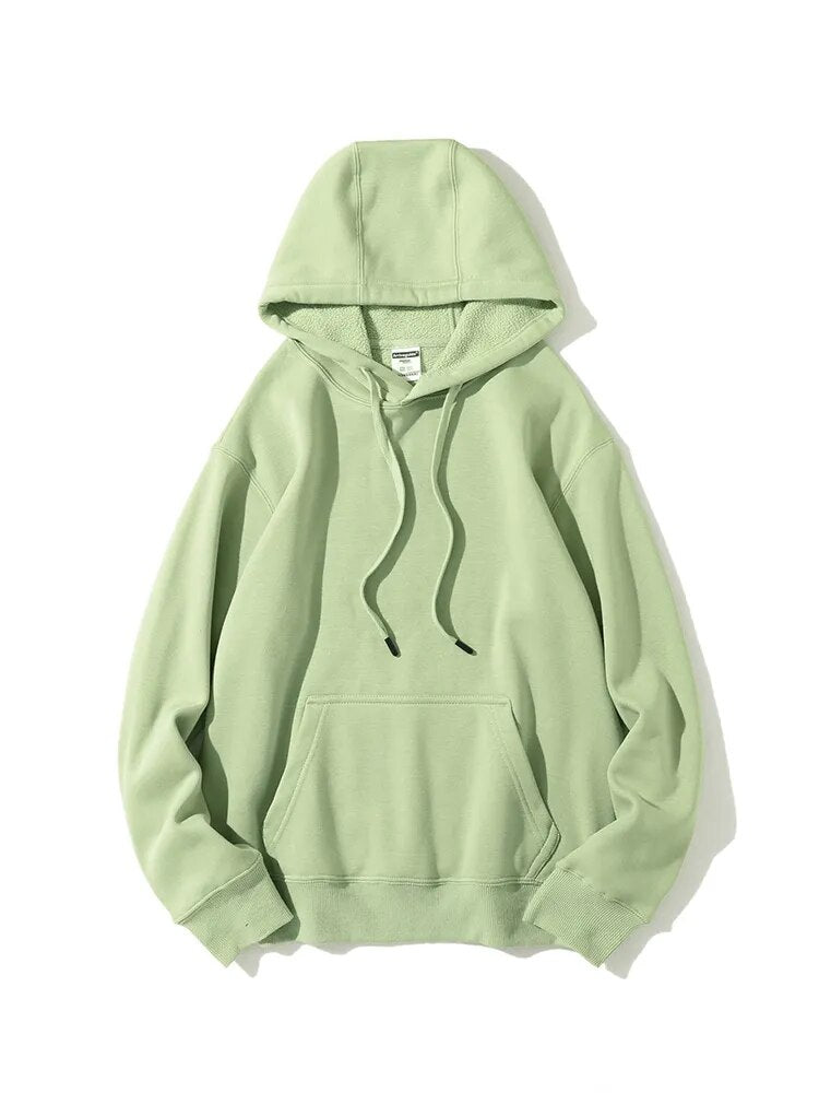 Streamgirl Winter Warm Fleece Hoodies For Women Green White Loose Sweatshirts With Hoodie Pink Pullover Hoodies Women Velvet Top Matcha
