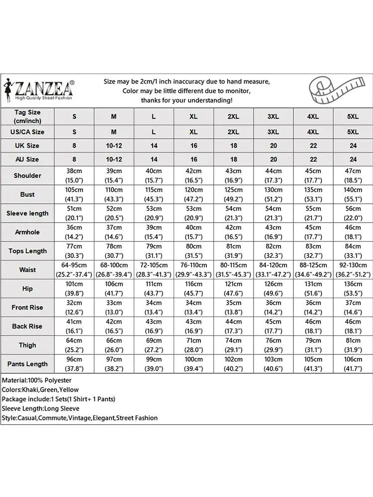 Fashion Retro Printed 2pcs Pant Sets ZANZEA Holiday Long Sleeve Lapel Shirts Outfits Elegant Women Long Trouser 2023 Tracksuit