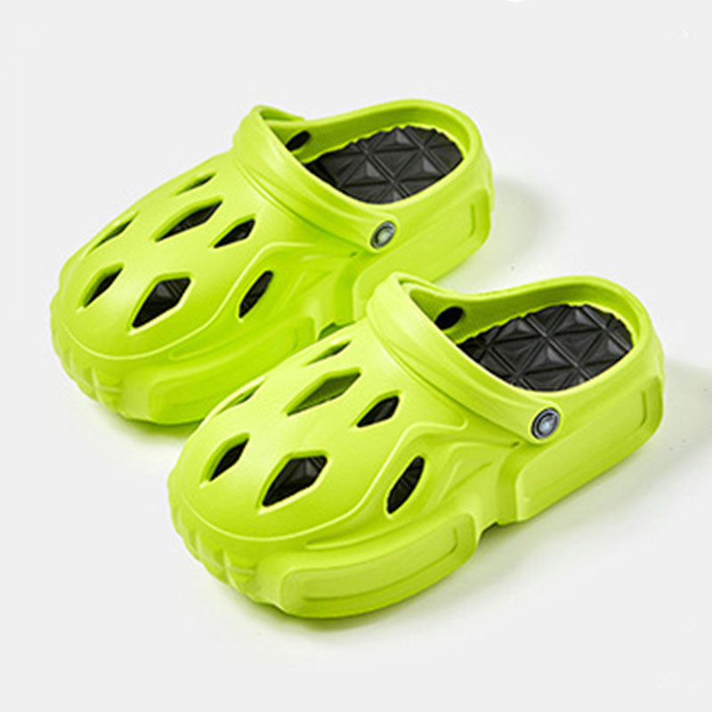 Women's Sandals Thick Soft Home Slippers Non-slip Outdoors Cool Chain Fashion Cozy Slides Easy Washing Breathable Cut-out Green