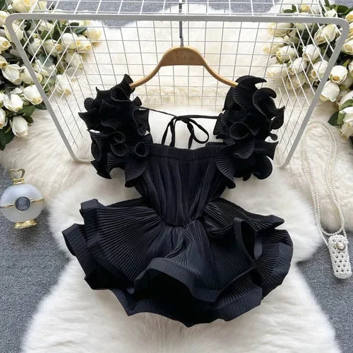 Sexy Drawstring Casual Blouses for Women Almighty Summer Short Sleeve Solid Colours Femme Shirts Tops Chic Ruffles Woman Blusas black One Size