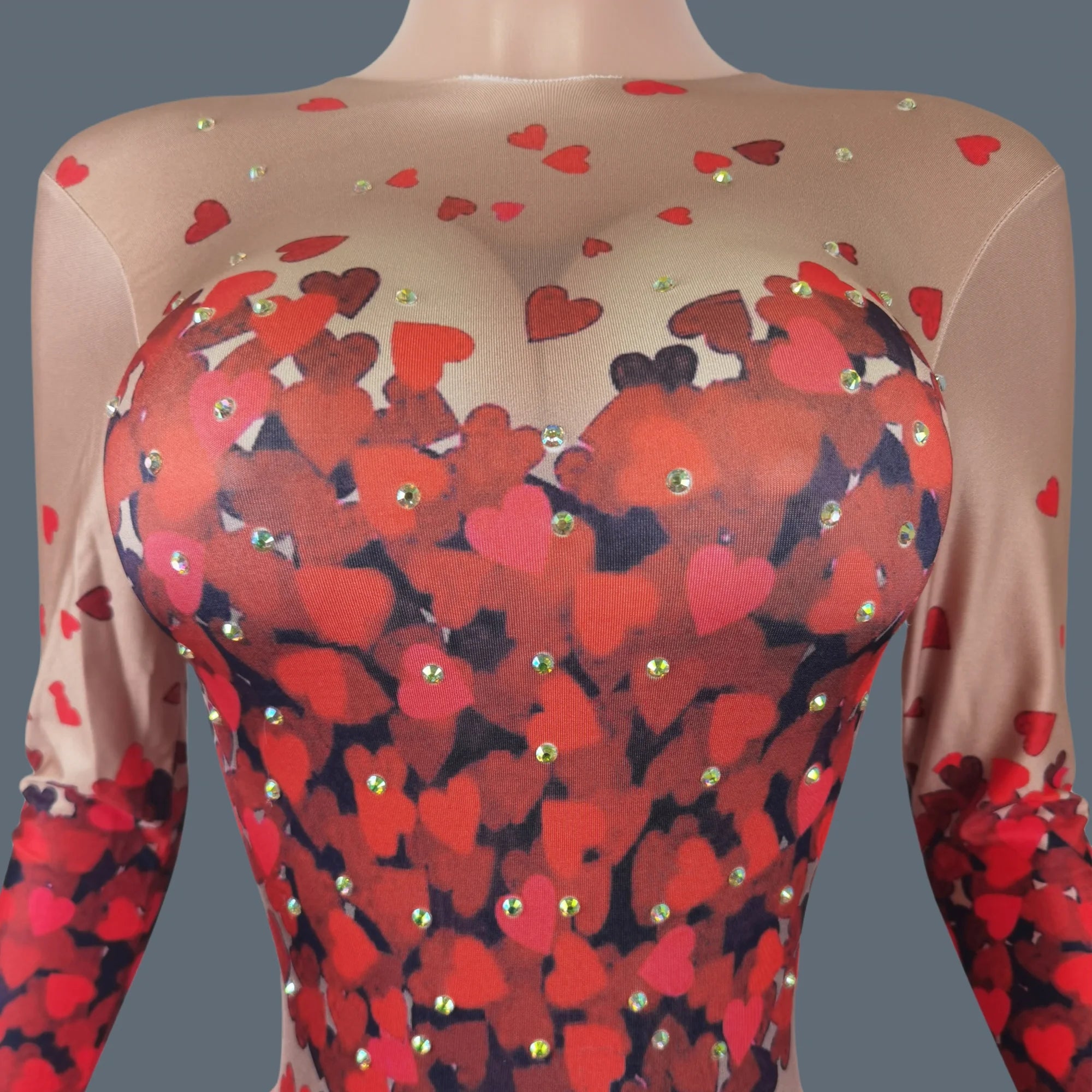 Women Sexy Printing Spandex Elastic Bodysuit Club Stage Performance Dance Costume Showgirl Bodysuit Birthday Party Wear Aiqinhai