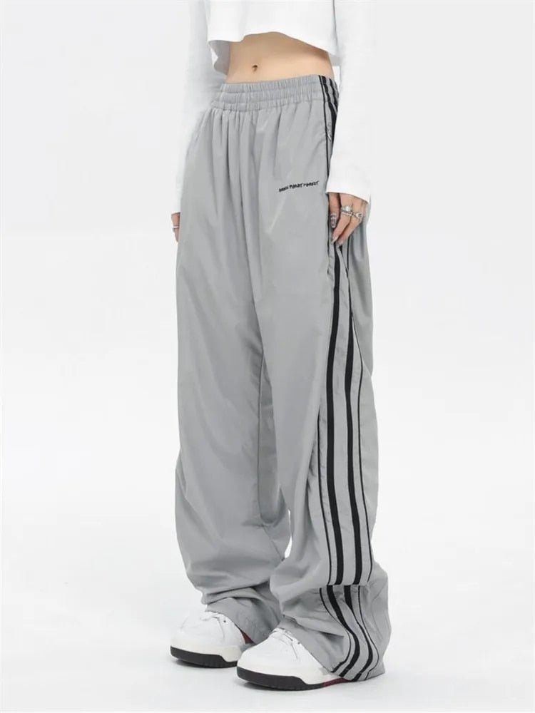 Y2K 女性ストリート Techwear 貨物韓国原宿パラシュートトラックパンツ男性ハイテクスウェットパンツワイドレッグジョガーズボン服