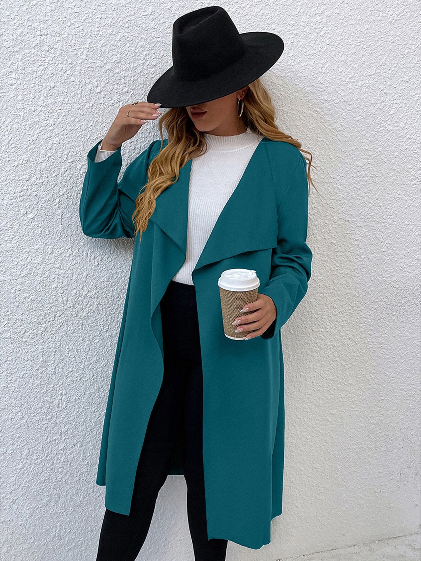 Trench-coat à col rabattu pour femme, veste grande taille 4XL, vêtements solides, coupe-vent élégant pour le bureau, collection automne hiver 2022