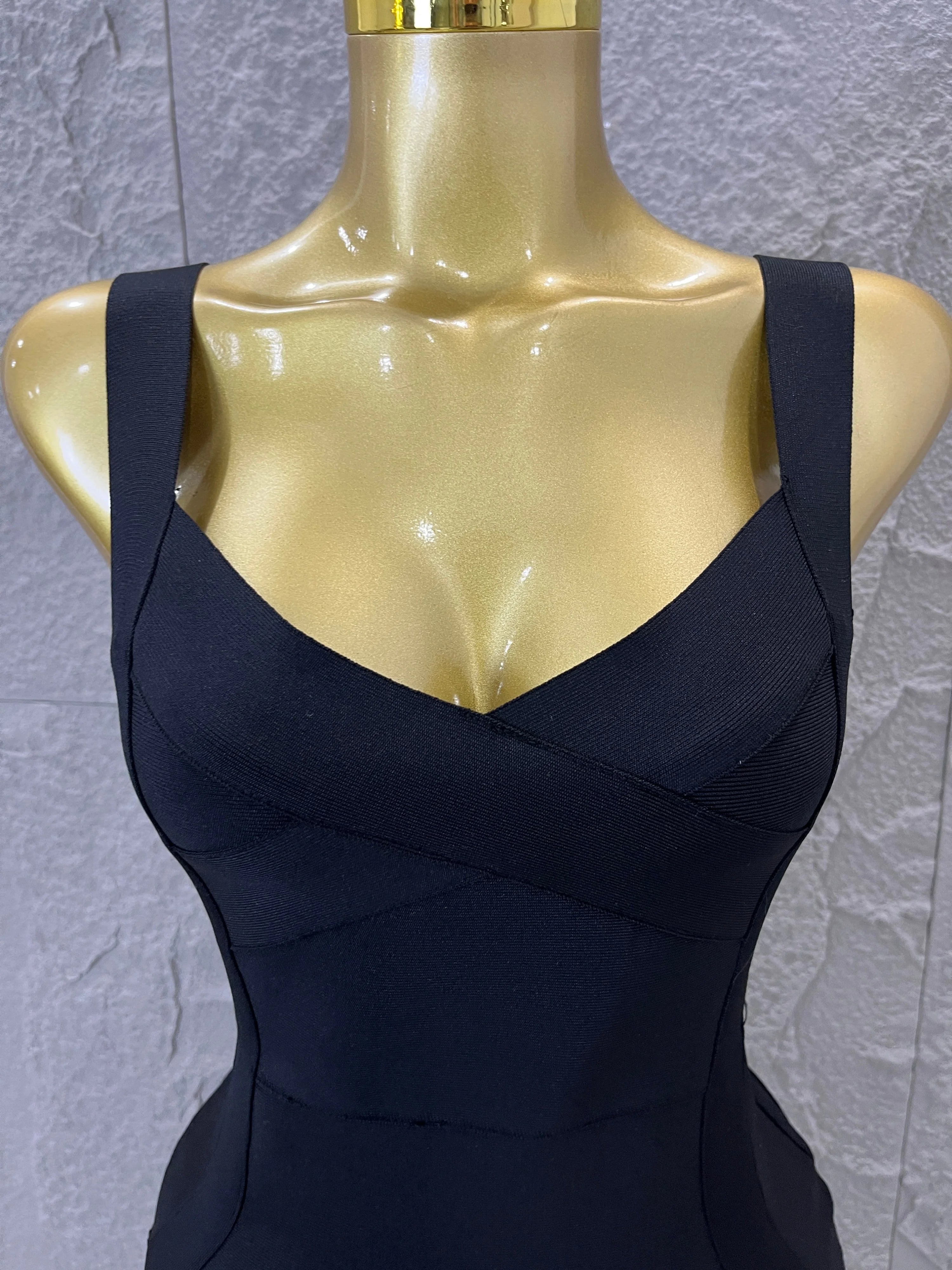 Elegant Sweetheart Neck Bandage Dress Crisscross Bust Slim Fit Midi Evening Banquet Formal Dinner Wedding Guest Cocktail Outfit