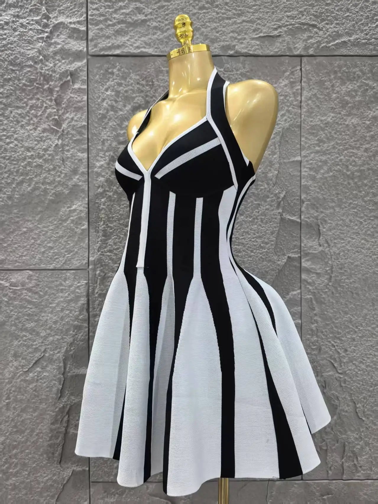 Top Quality Women Sexy Halter Backless Bandage A-Line Mini Dress Everyday Wear Celebrate Vacation Evening Party Dress