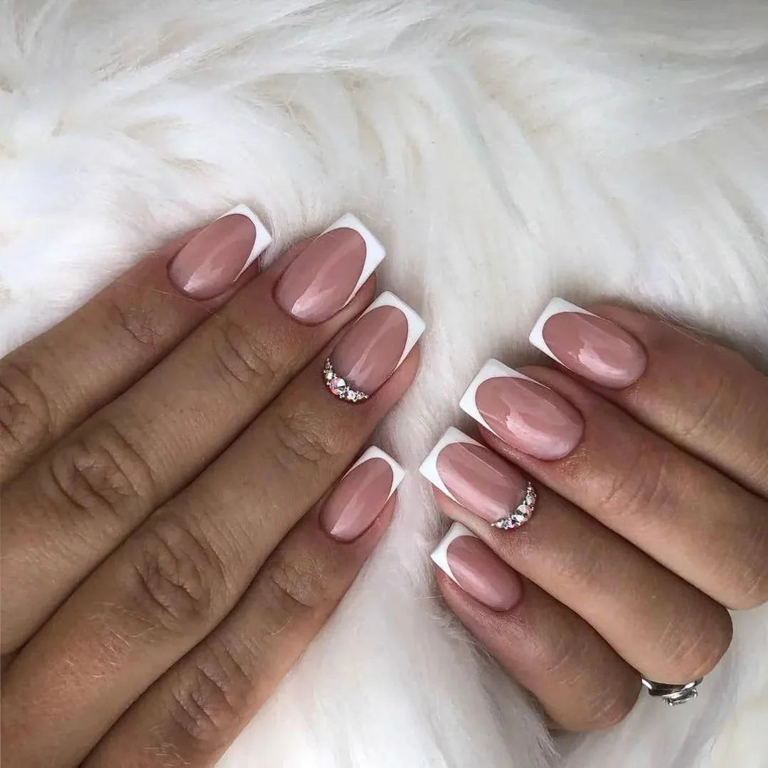 24pcs/set short Medium Long fake nails for women almond square ballet tips cute animals starry eyes Y2K press on false nails 976