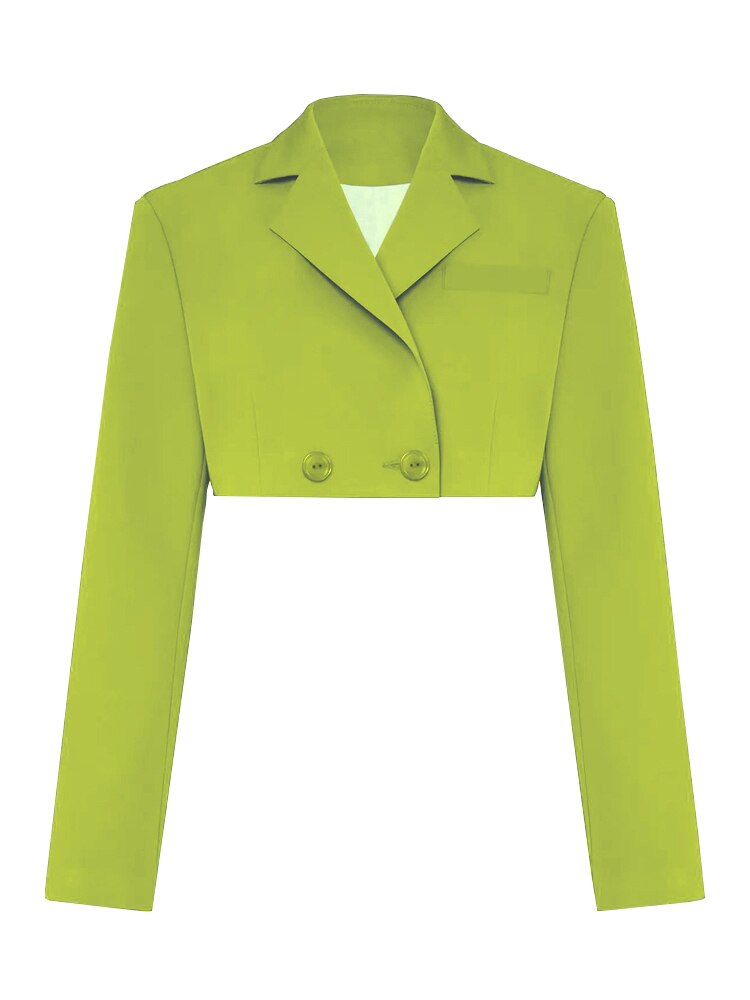 Taruxy – ensemble deux pièces décontracté pour femme, tenue d'automne, noir, assorti avec jupe et Blazer, haut court, nouvelle collection 2022