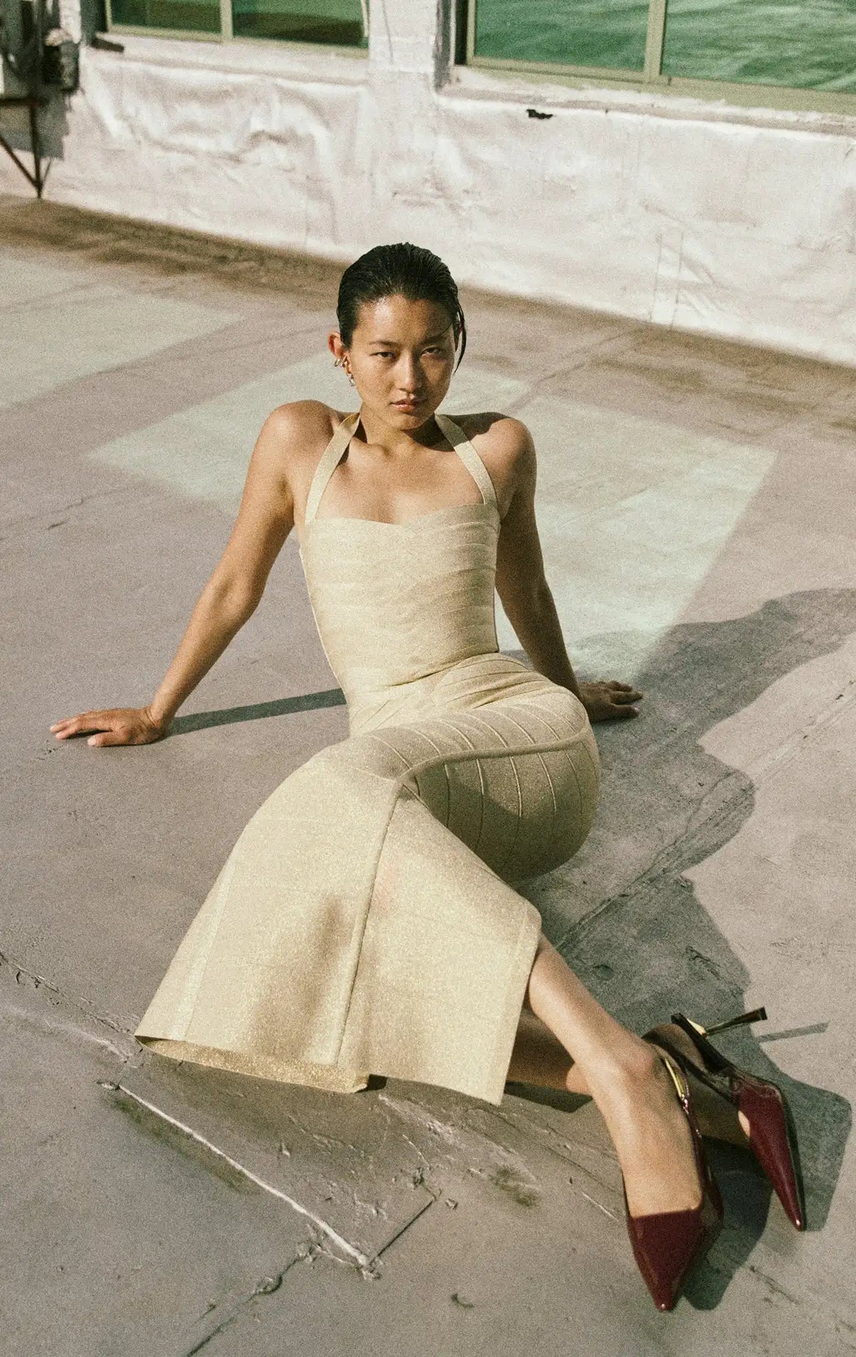 Women Sexy Halter Off the Shoulder Bodycon Long Bandage Dress Celebrate Evening Party Office Lady Cocktail Dress