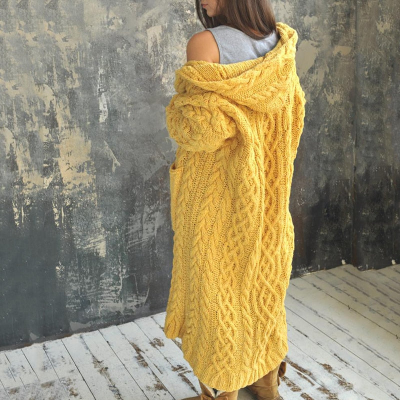 Spring Autumn New Women Fashion Hooded Cardigan Coat Casual Knitted Sweater Jacket for Women Plus Size S-5XL G1B000YL