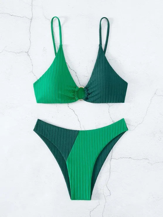 Sexy Bikinis Women's Swimwear Push Up High Waist Swimsuits High Cut Bathing Suits Push Up Beach Bikini Set Female Biquini Green 2025YZ61