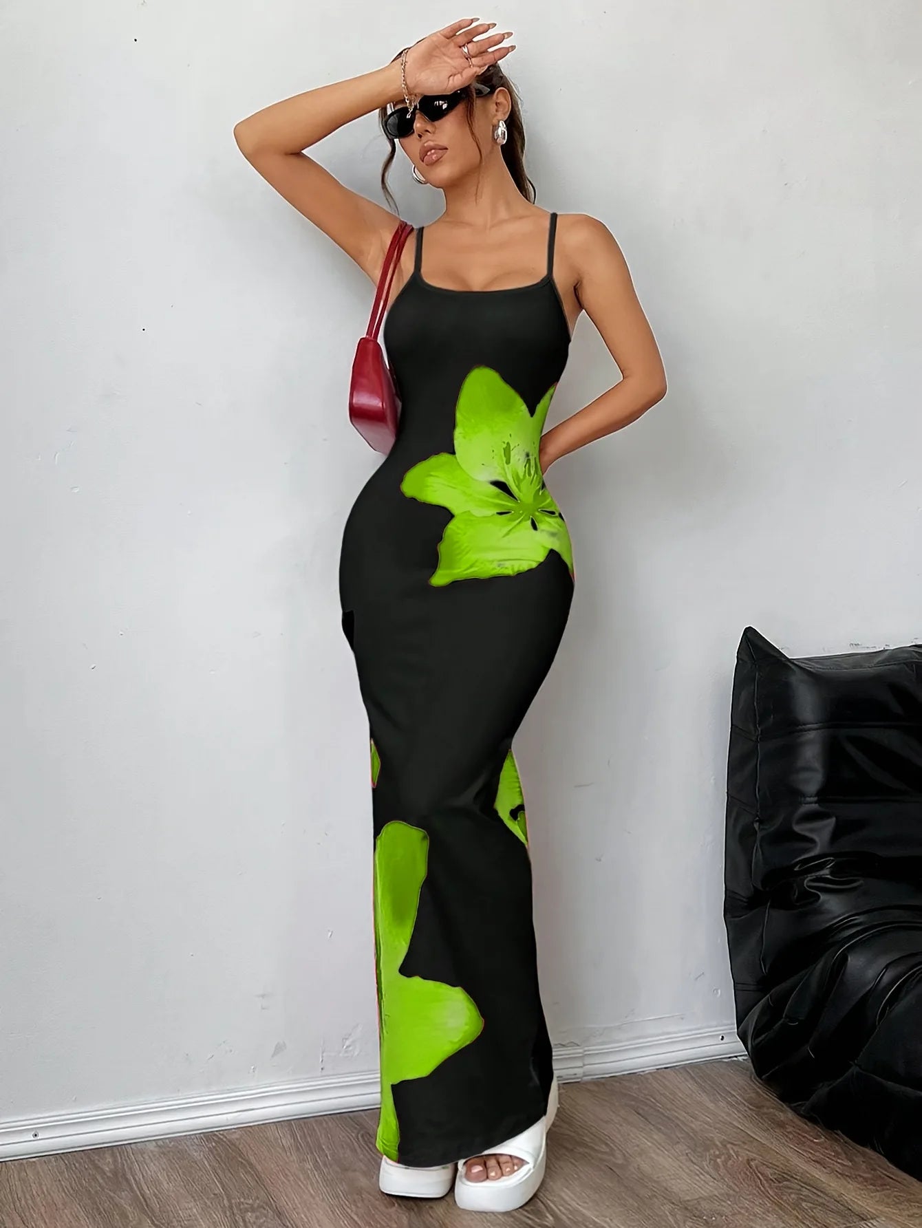 CM.YAYA Summer Women Sleeveless Strap O-neck Sexy 2024 Summer Long Evening Dress Knit Ribbon Night Club Party Maxi Dresses as picture 17