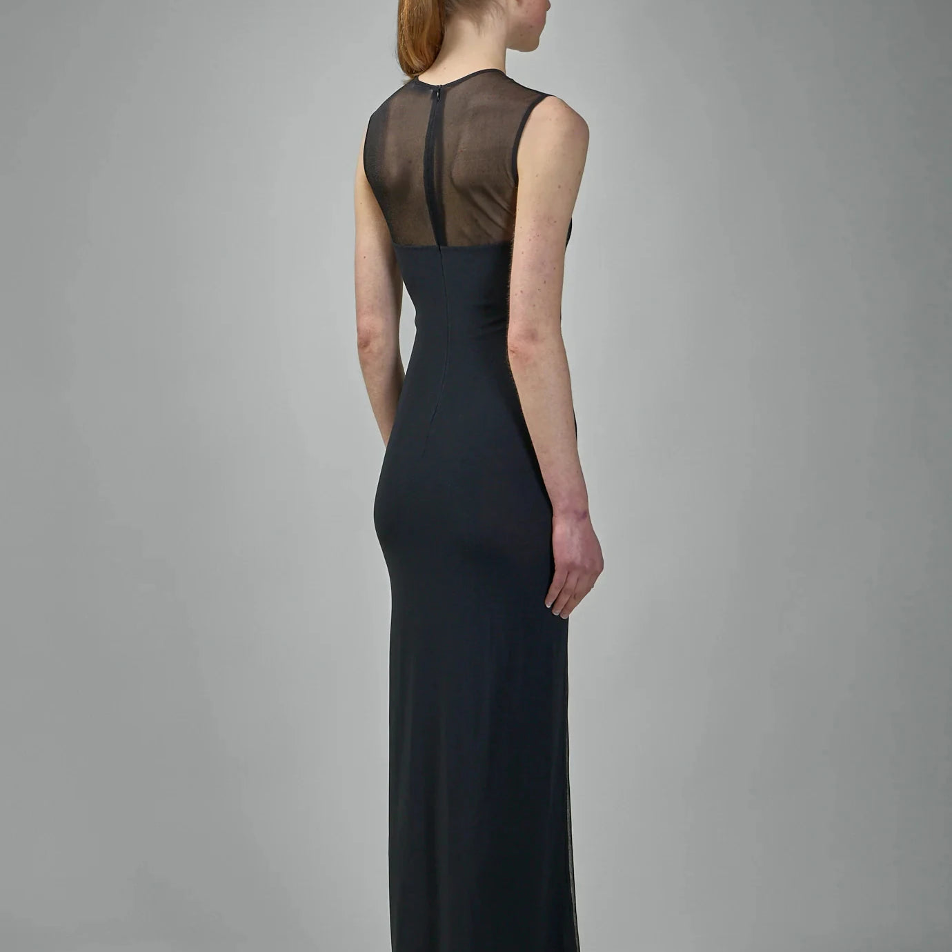 Black White Women Sleeveless Sexy O-Neck Bodycon Bandage Long Dress Mesh Celebrate Evening Party Nightclub Outfit Wholesale