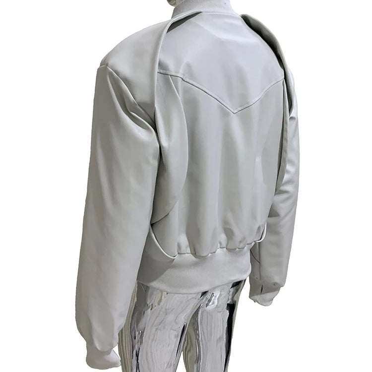 Mauroicardi Autumn Winter Short Matte Pu Leather Bomber Jacket Men Long Sleeve Luxury Designer European Fashion Emo Clothes 2025