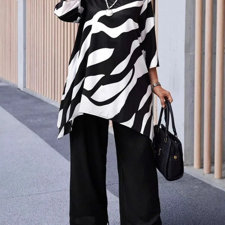 2 Piece Women Sets 2025 Plus Size Summer Matching Sets Print Two Pieces Sets Top And Pants Suits Outfits Clothing