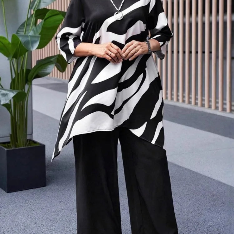 2 Piece Women Sets 2025 Plus Size Summer Matching Sets Print Two Pieces Sets Top And Pants Suits Outfits Clothing