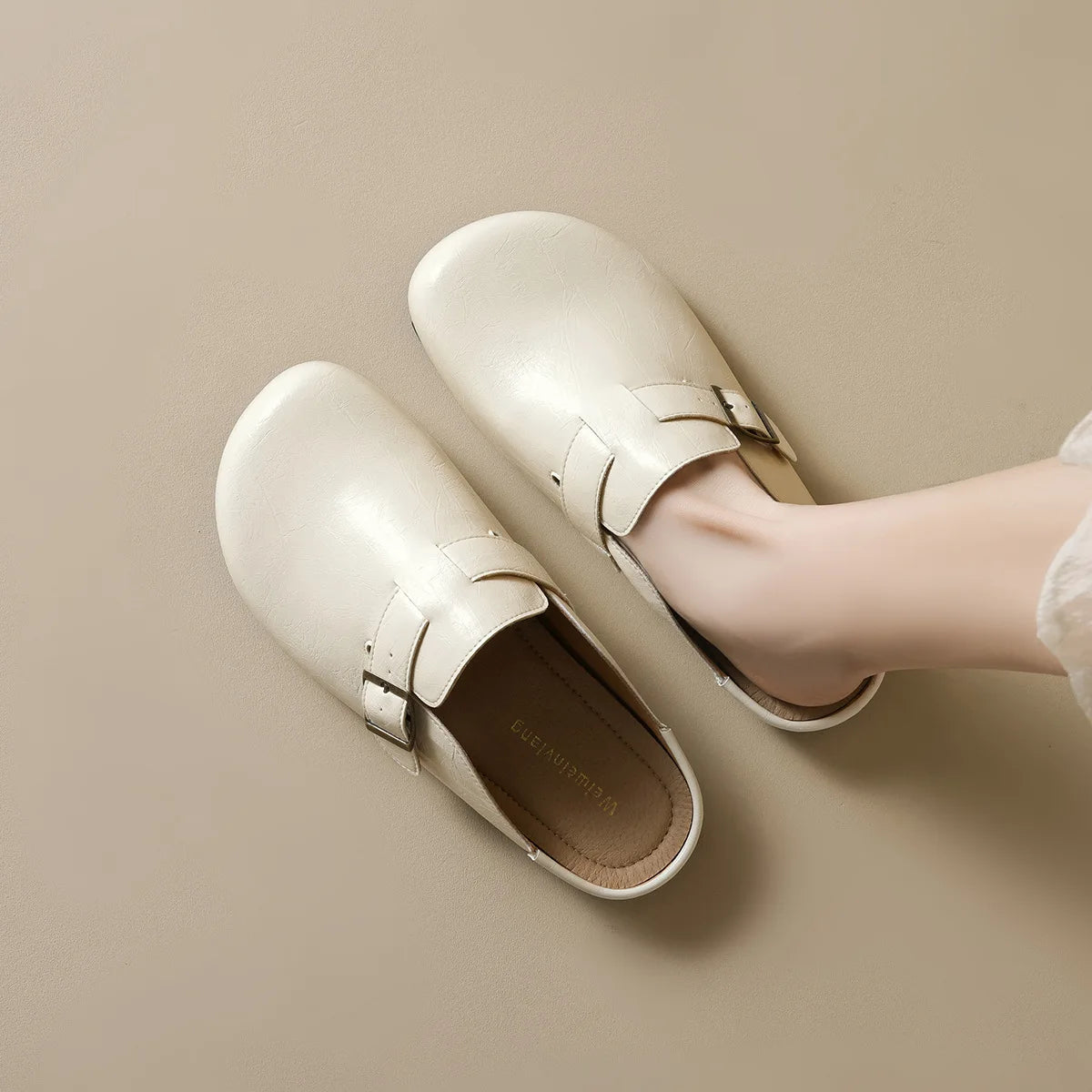 New 2024 Women's Round Toe Mules Slip-On Flats Casual Spring/Autumn Fashion Shoes Comfortable Lightweight