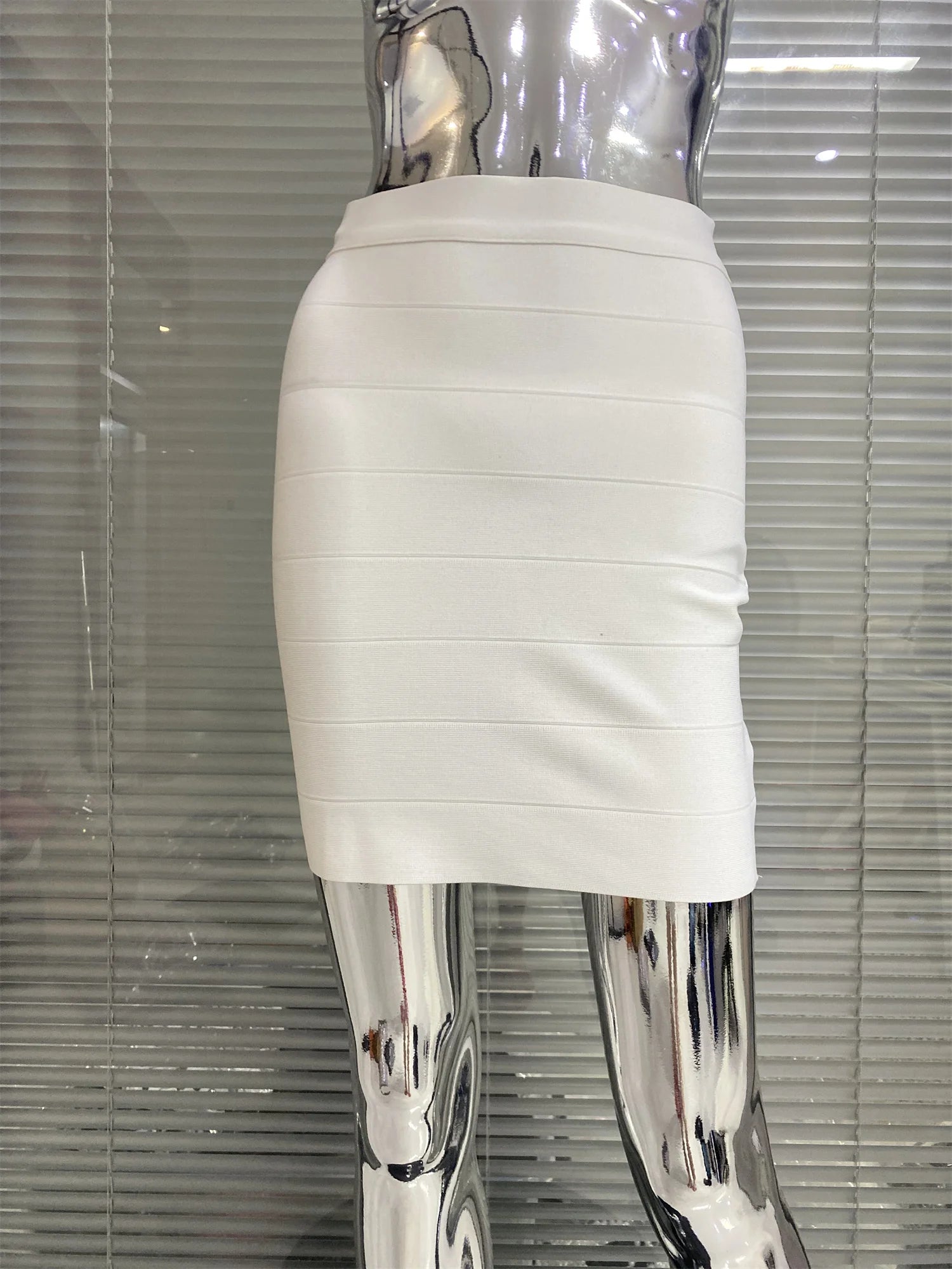 4 Color Women Sexy Bodycon Bandage Mini Skirts Celebrate Nightclub Party Pencil Skirts Wholesale WHITE