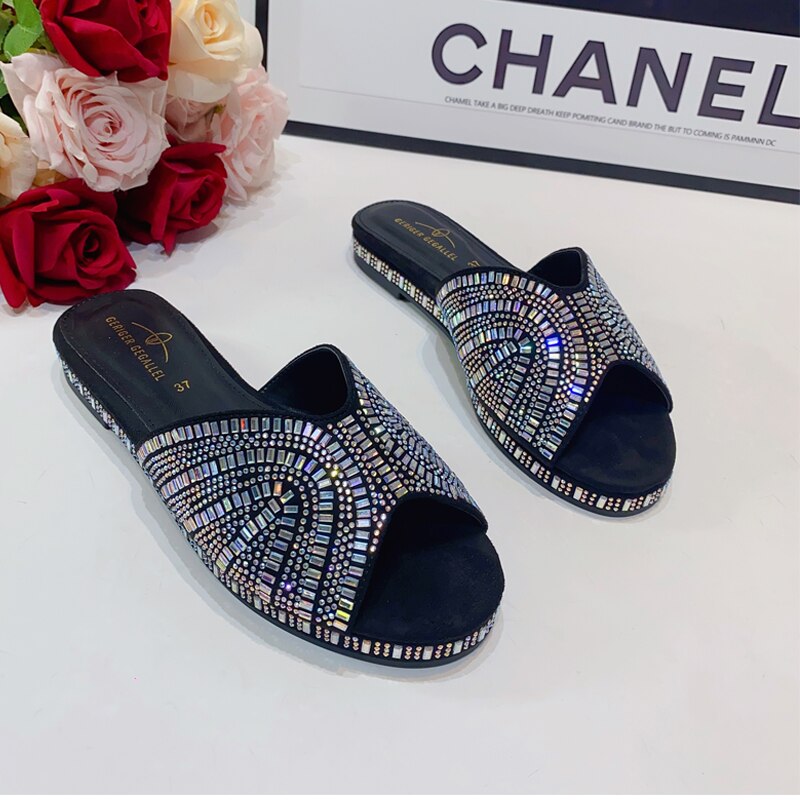 Trendy Colorful Slides for Women 2024 New Classic Design Sandals Italian Style Lady Shoes Low Heel Summer Mules Comfy Sandals