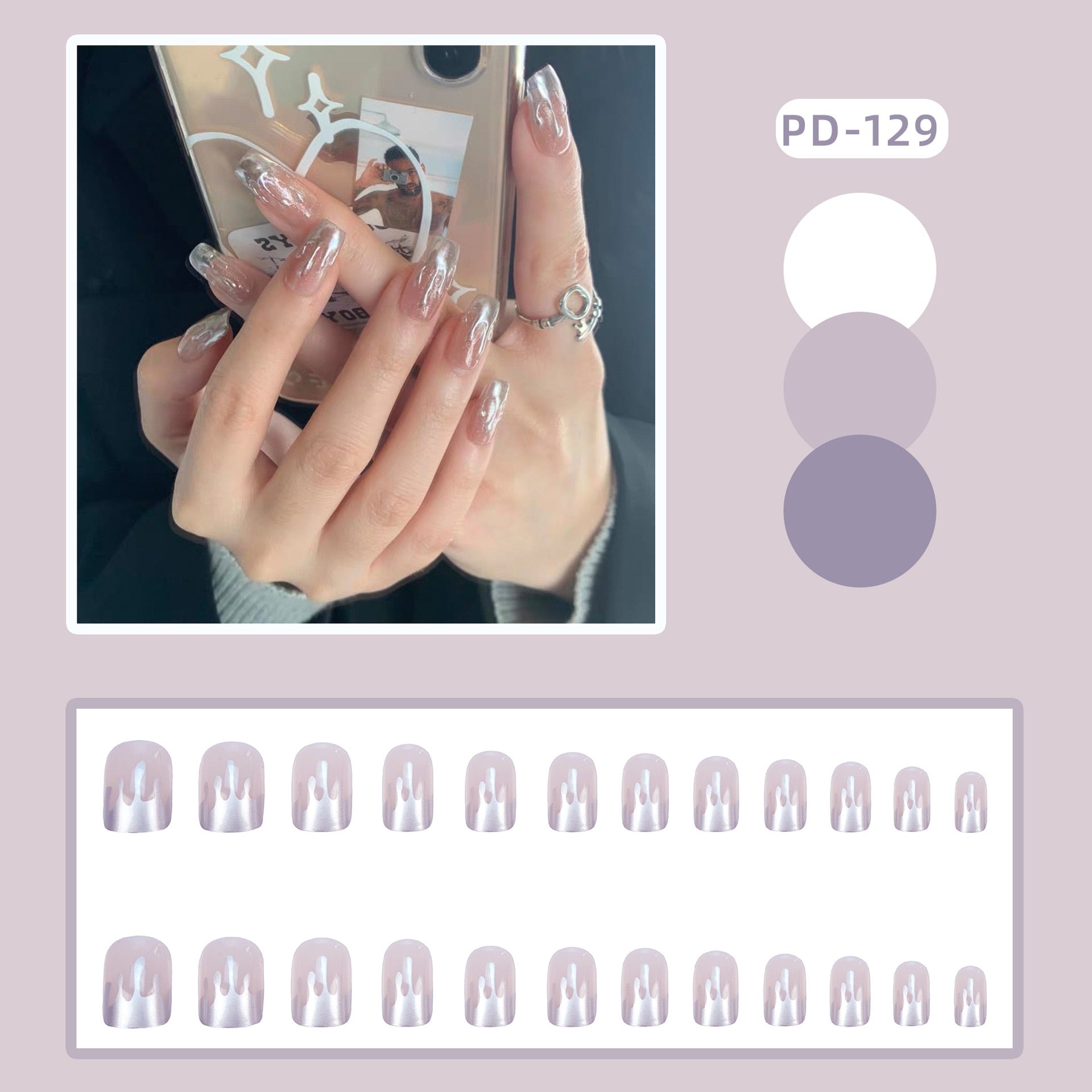 24pcs Lemon Short Wear Tips Nail False Patch Press on Nails Supplies for Professionals Artifical Fake Nails Faux Ongles Uñas PD-129-Fake Nails Ar