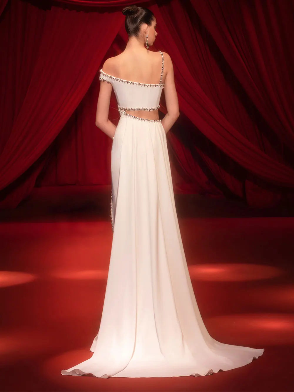 2025 Sexy Women's Light Luxury Water Diamond Waist Long Bandage Dress Sleeveless Bodycon Maxi Dress Evening Club Party Vestidos