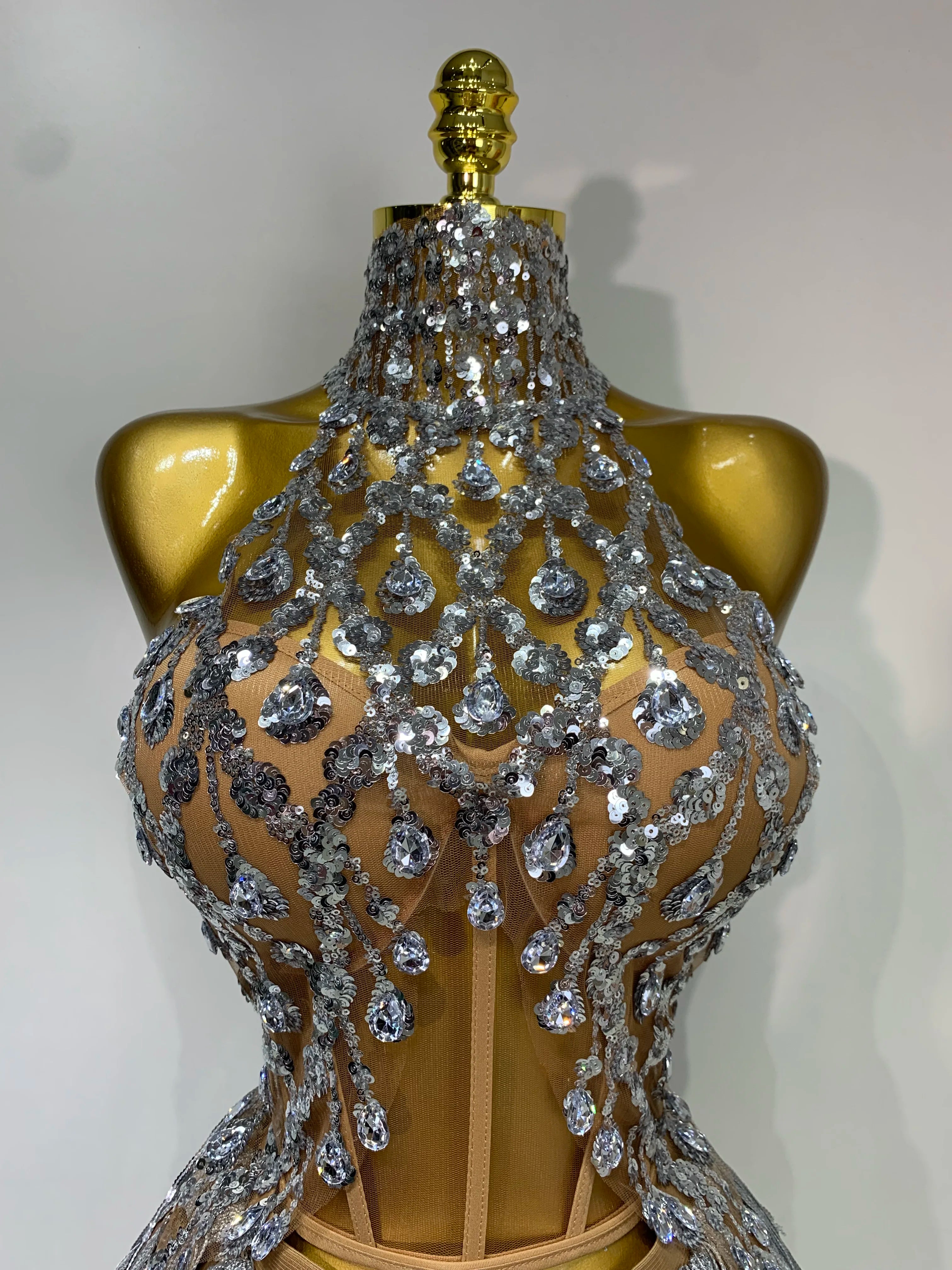 Women Sexy Sequins Rhinestone Glitter Two Pieces Sets 2025 Luxury Birthday Evening Party Nightclub Hotwife Singer Stage Outfit