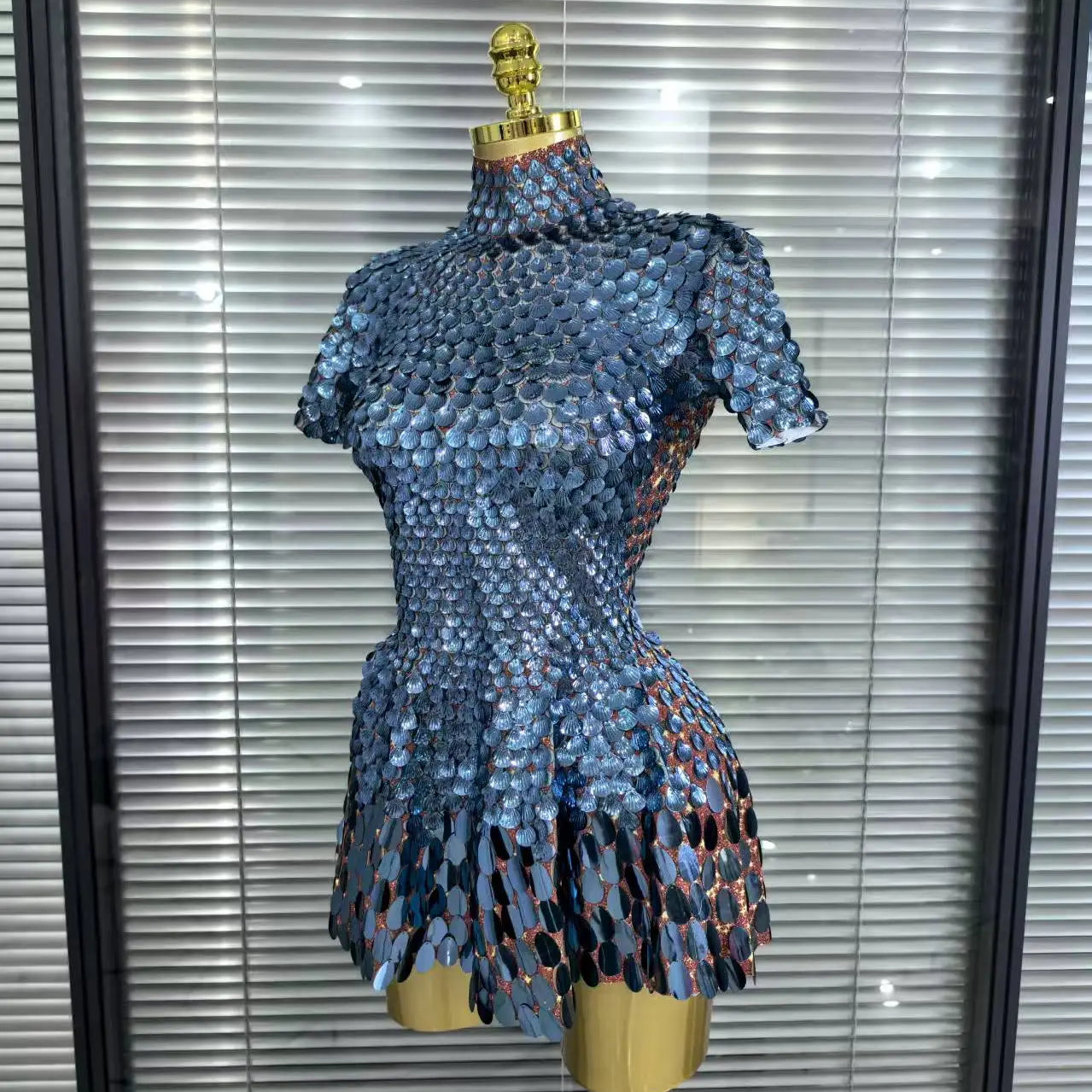 Nightclub Leotard Shining Lovely SequinsMini Dress Costume Celebrate RhinestoneBodysuit Birthday Silver Dresses