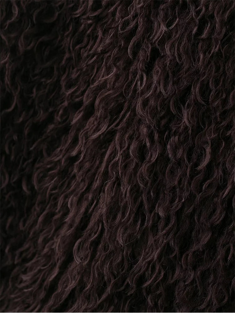 TFMLN New Fur Vest For Women Solid Color Sleeveless Waistcoat Jacket Long Faux Fur Winter Thick Fur Fashion Lady Vest Coat