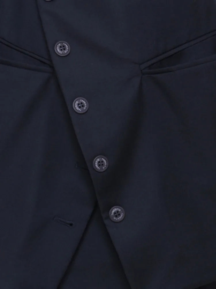 DEAT Fashion Women's Skirt Deconstruct Irregular Diagonal Buckle Pockets High Waist Mini Skirts Female Autumn New WU004