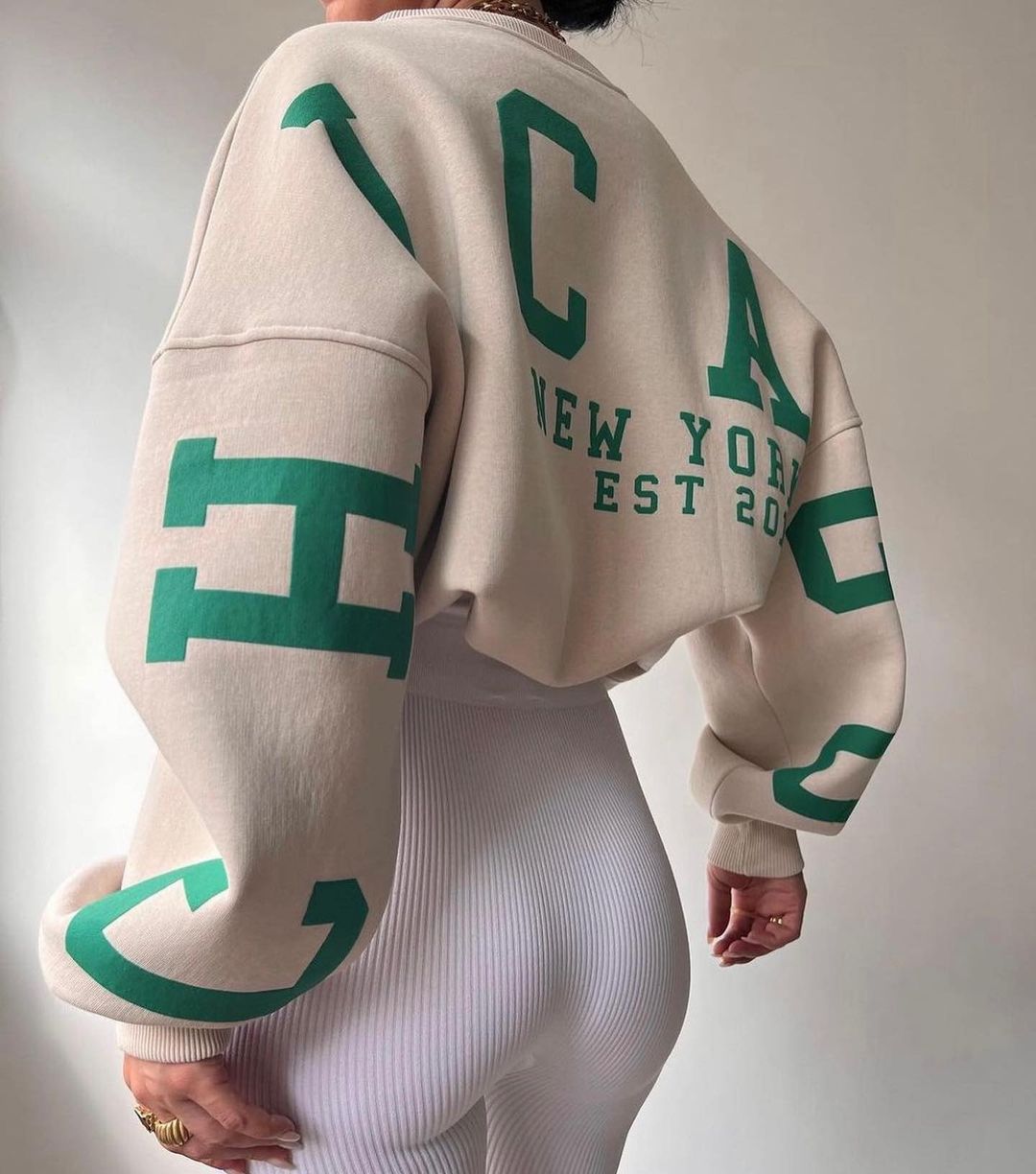 Women Casual Sweatshirts Fashion Letters Print O Neck Long Sleeve Pullovers Tops Vintage Loose Autumn Y2k Hoodies Streetwear Apricot