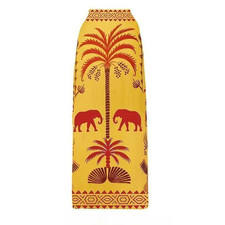 New Hollow Out One Pieces Swimwear+Skirt Bathing Suit Retro Matching Set for Women Two Peices Swimwsuit Bikinis Monokini swimsuit5-1