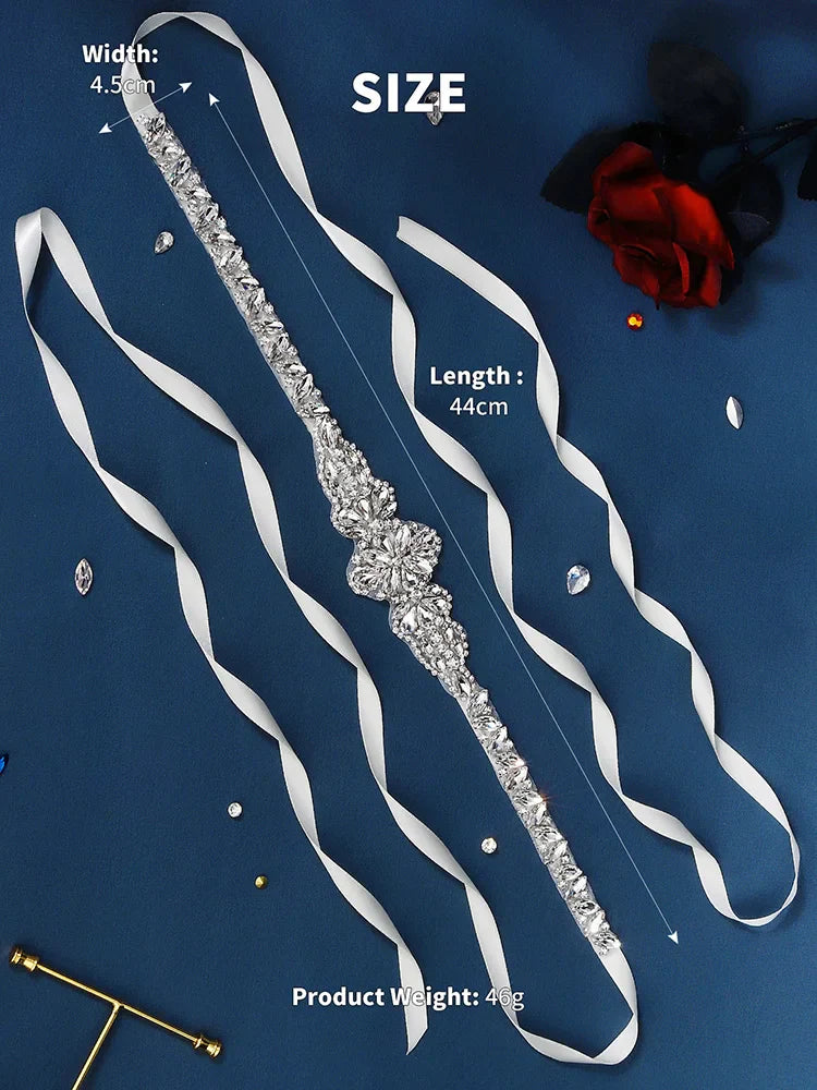 Newest Luxury Rhinestone Bridal Belt Bride Wedding Dress Accessories Party Prom Bridal Wedding Dress Belt For Women