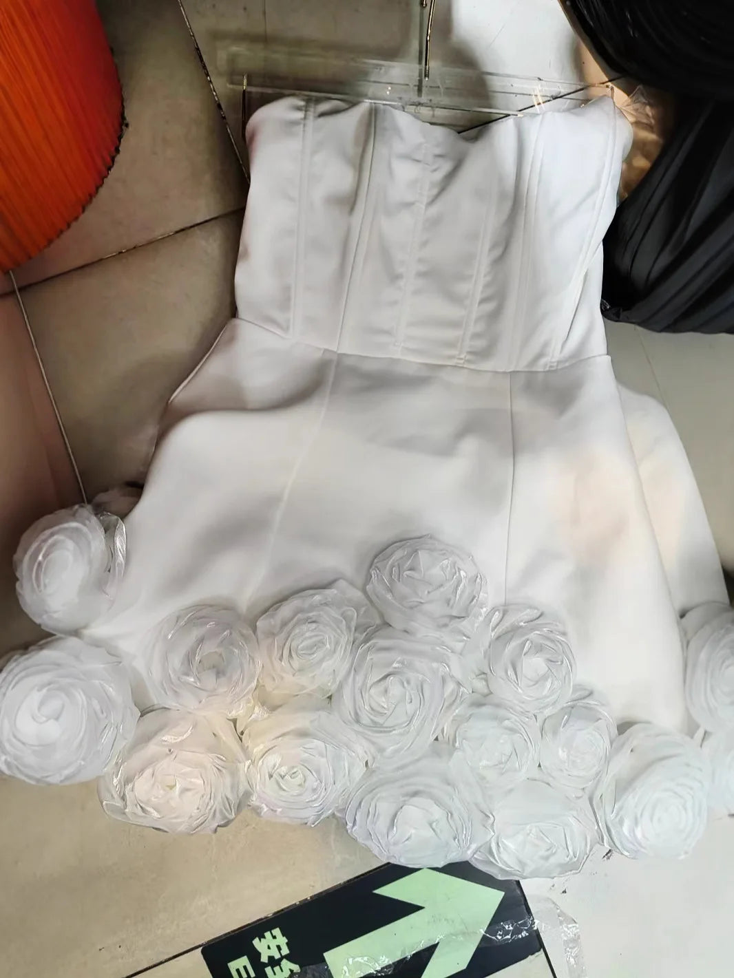 Black Red Women Sexy Strapless Velvet Ball Gown Mini Cute Dress Birthday Party Girls' Date Photo Shoot Outfit Vestido WHITE