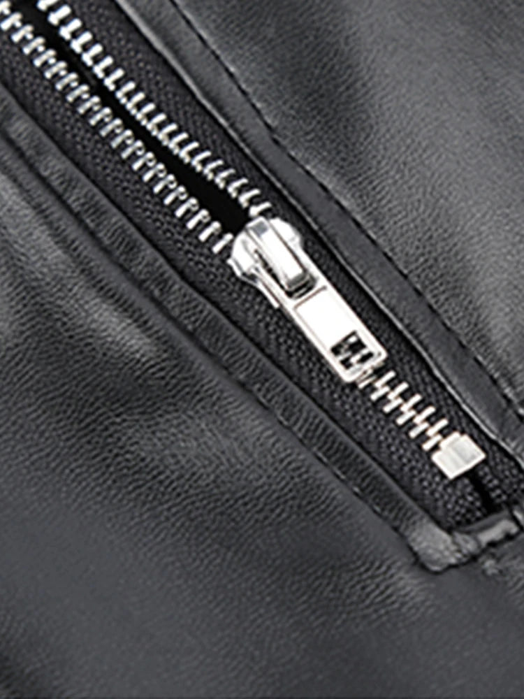 Lautaro Spring Autumn Black Soft Pu Leather Pleated Skirt Women High Waist Goth Vintage Punk Style Luxury Designer Clothes 2025