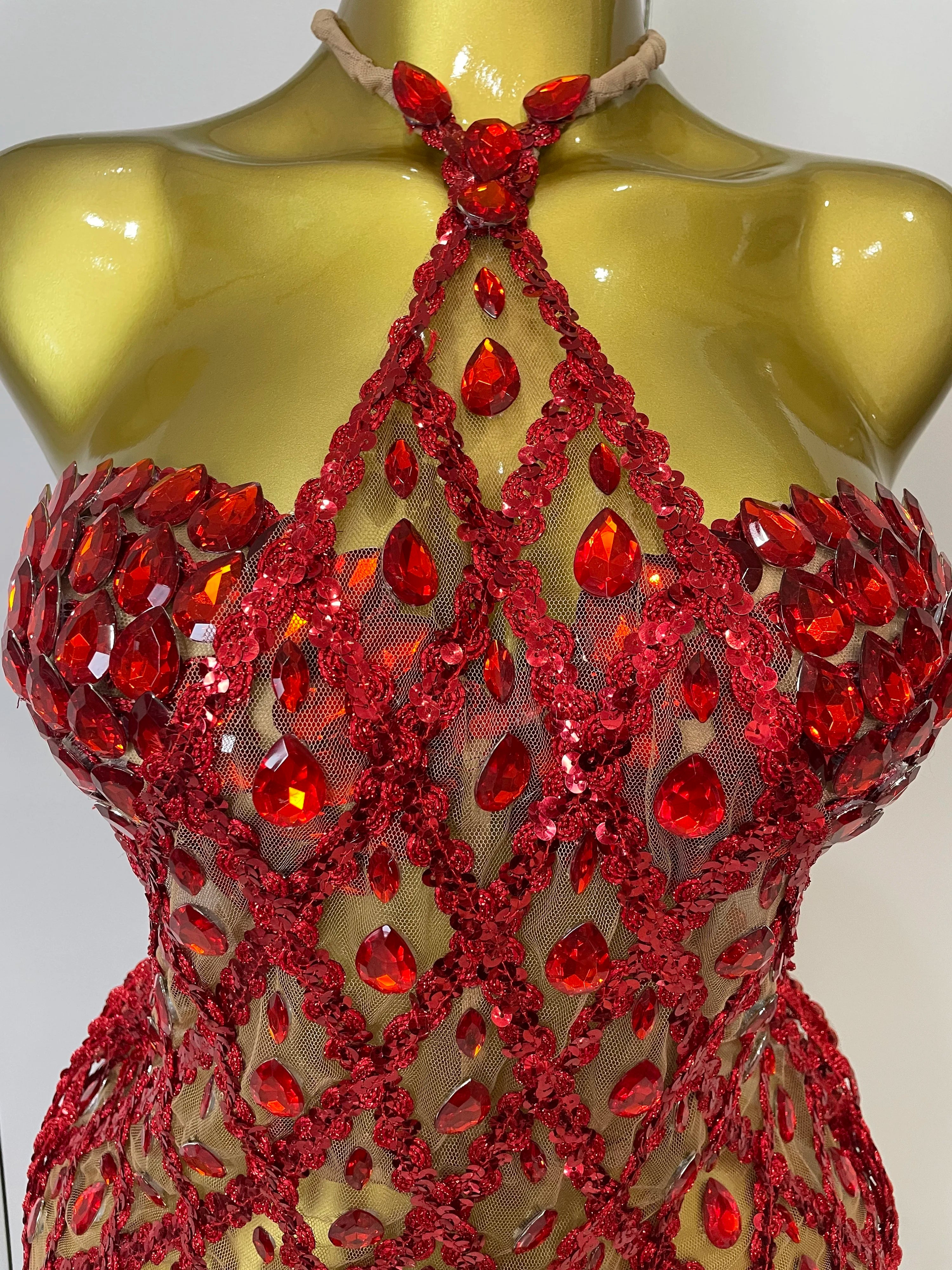 Sparkly Sequin Diamond MeshTransparent Top Dress Two Piece Set Women 2025 Sexy Evening Party Celebrate Birthday Photo Shoot Wear