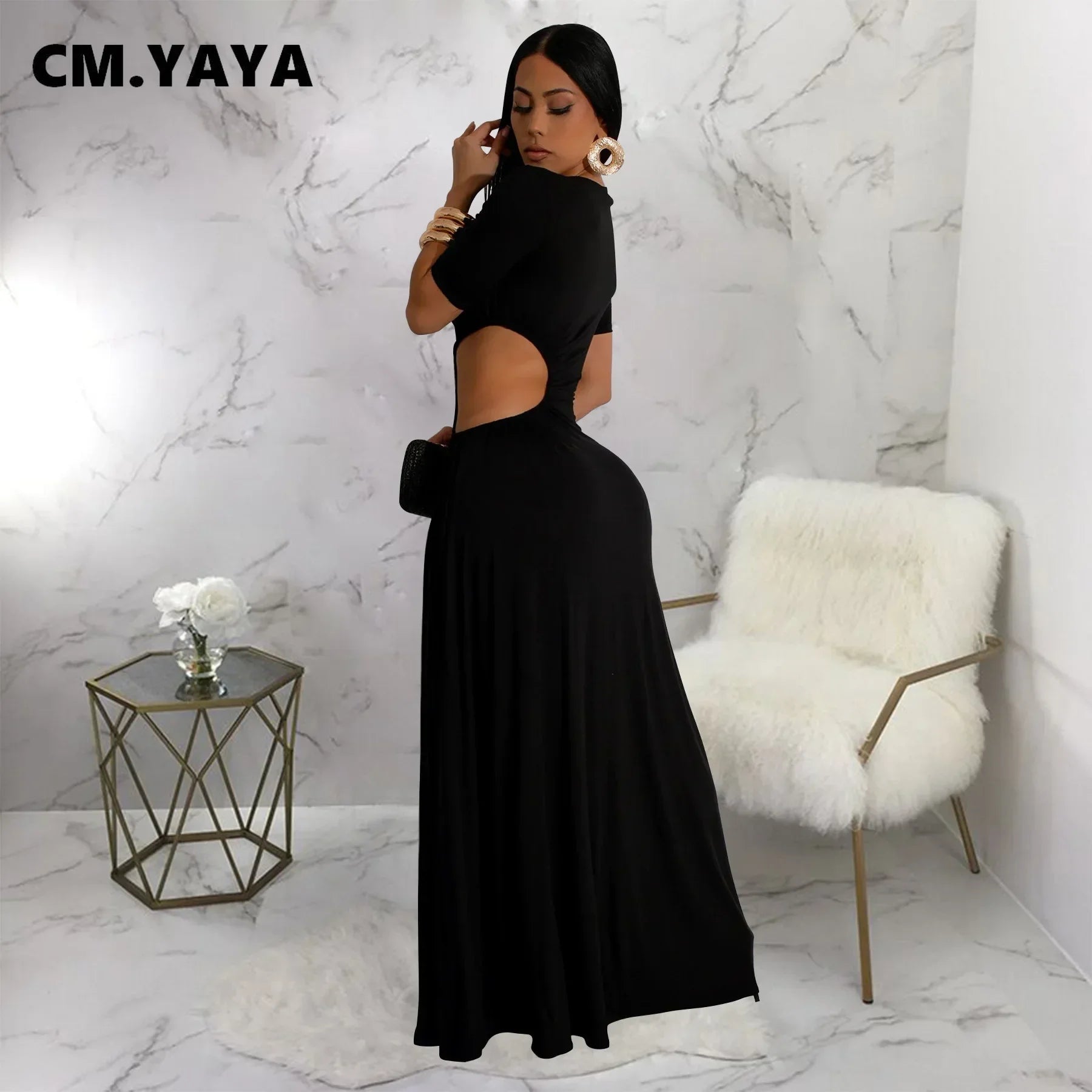Women O-neck High Split Ruched Bodycon Midi Maxi Dress 2024 Fall Street Evening Party Club Vestidos Sexy Long Dresses