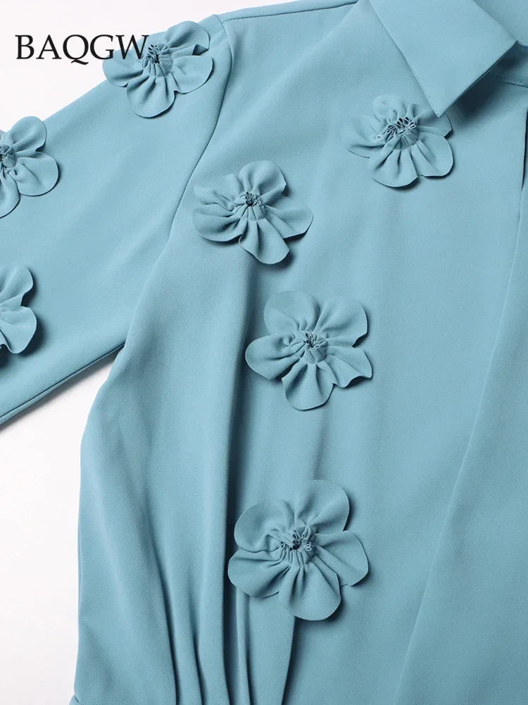 Floral Spliced Designer Casual Jumpsuits for Women Lapel Long Sleeve High Waist Temperament Office Lady Fashion Rompers Jumpsuit