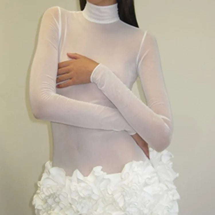 Women Sexy Long Sleeve Flower Mesh Red White Mini Celebrity Bodycon Bandage Dress 2025 Elegant Evening Club Party Dress WHITE