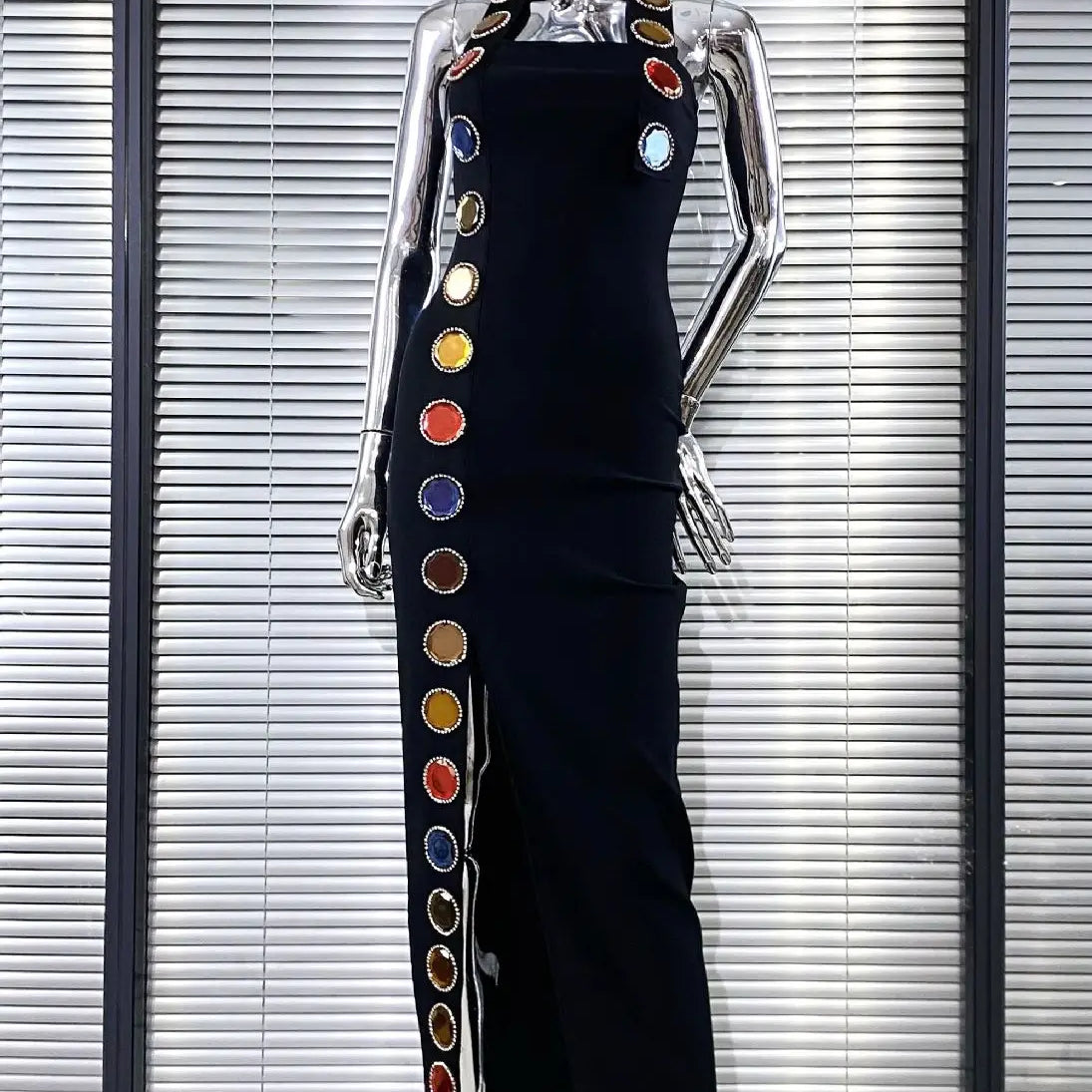 Women Sexy Halter Off the Shoulder Shinning Sequined Bodycon Long Bandage Dress Celebrate Evening Party Birthday Fashion Outfit black