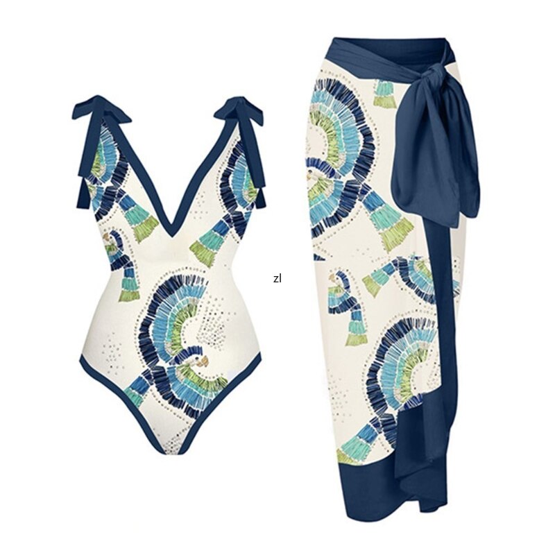 ツーピースセットビーチ水着カバーアップ 2023 夏の女性服トップスボディスーツとスカートフィットネススキニー衣装 2 ピーススーツ